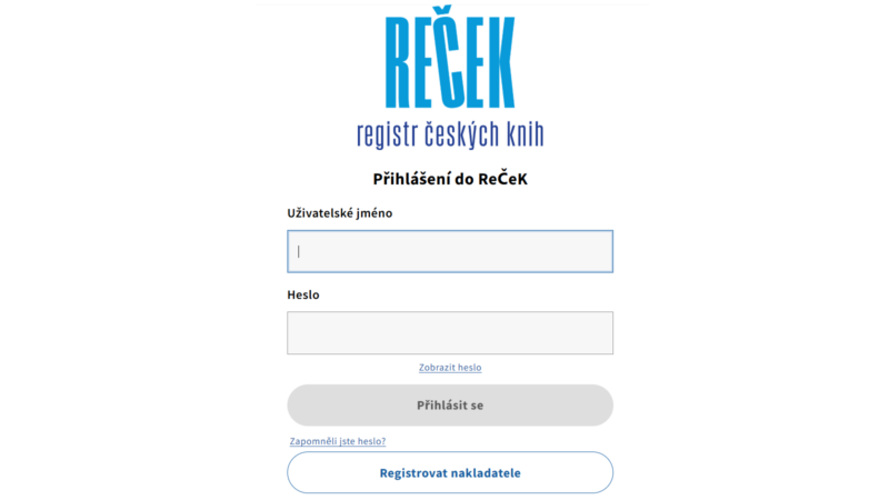 ReČeK (Registr českých knih) – online školení